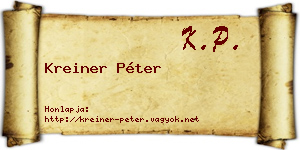 Kreiner Péter névjegykártya